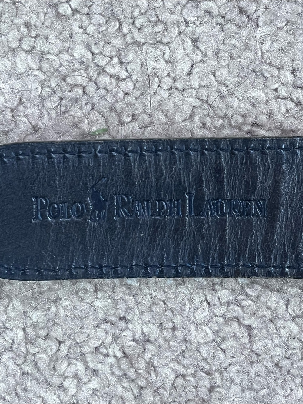 Polo Ralph Lauren Black Leather Woven Belt Mens 38 Silver Tone Hardware Preppy - Picture 5 of 8